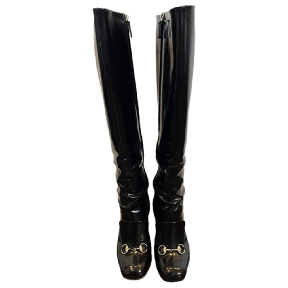 Gucci Knee High Horsebelt Patent Leather Knee High Boots -Size 6.5 fits like a 6 - Picture 7 of 10